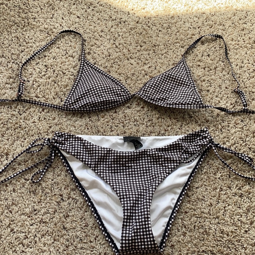 LA Hearts black and white bikini.